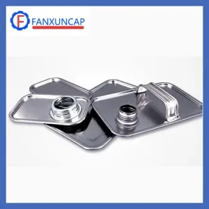F-shaped and square metal lids